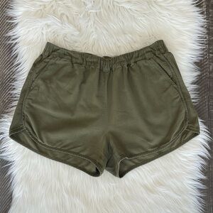 Madewell Elastic Waist Pull On Army Green Shorts Size Small